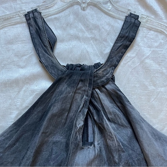 Mazik Distressed Black Denim Halter Top - Picture 2 of 7